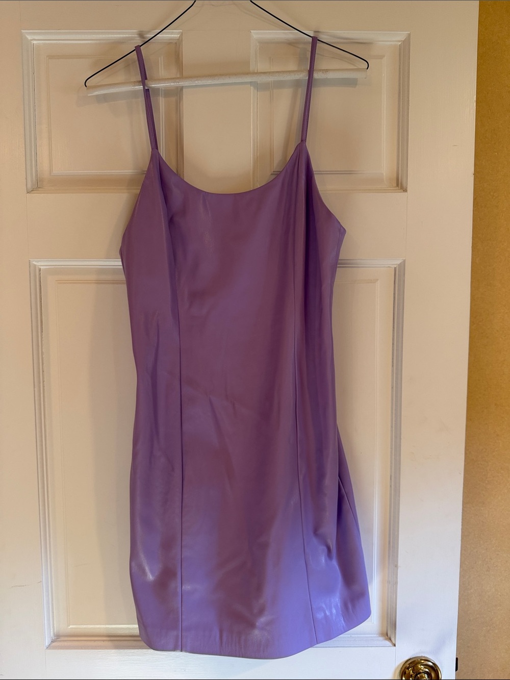 Alice and Olivia -Lavender faux leather mini Dress